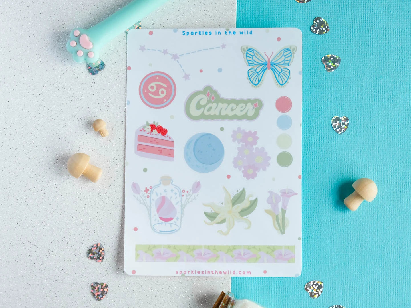 Feuille d’autocollants du signe astrologique du cancer
