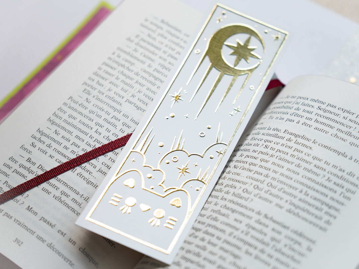 Marque-page Celeste Carte de Tarot Blanche
