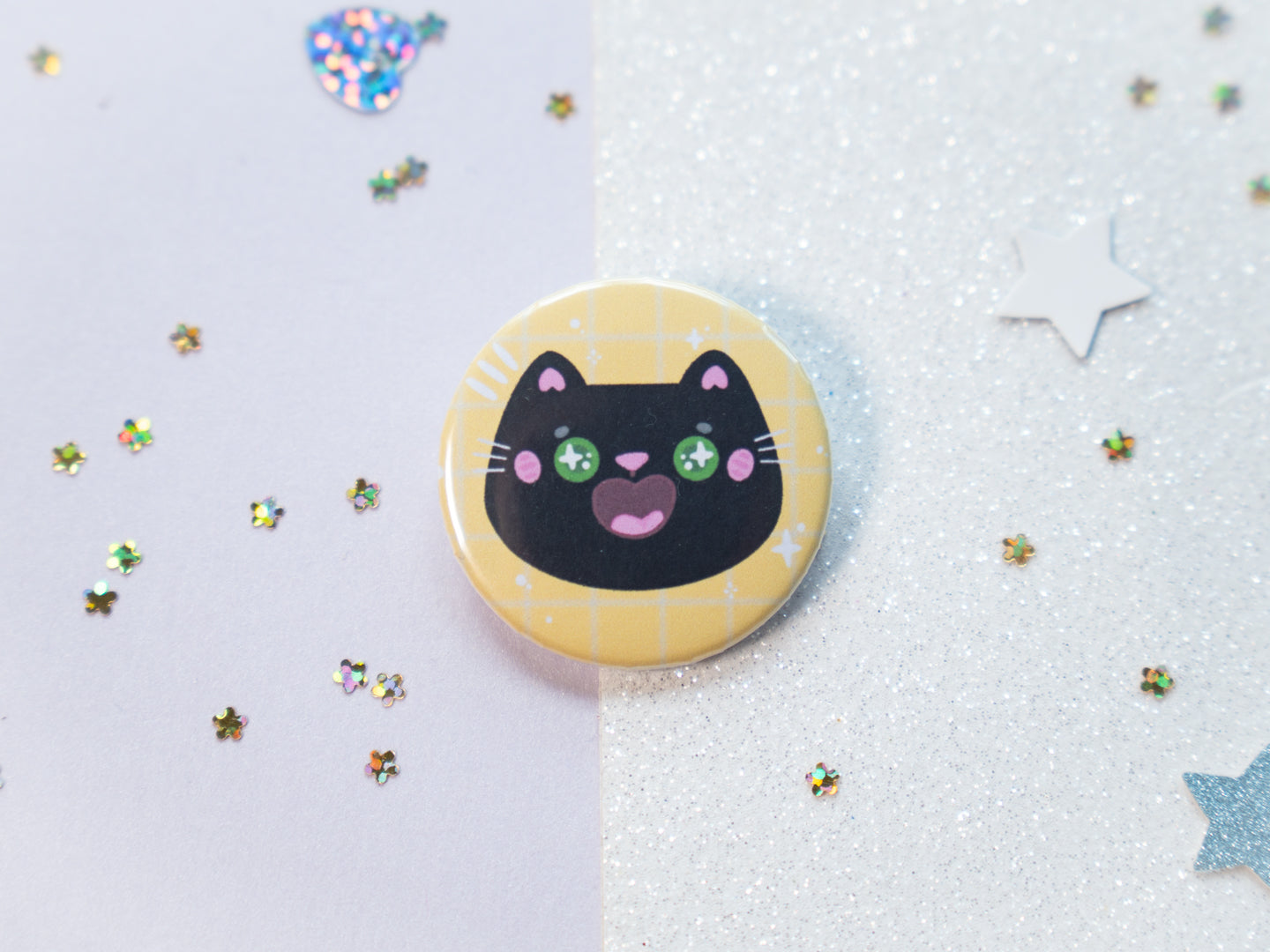 Cute Cat Head Round Button Badge