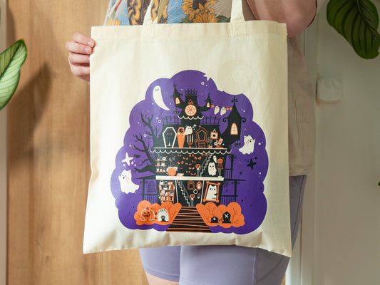Tote-Bag Manoir Mignon d'Halloween