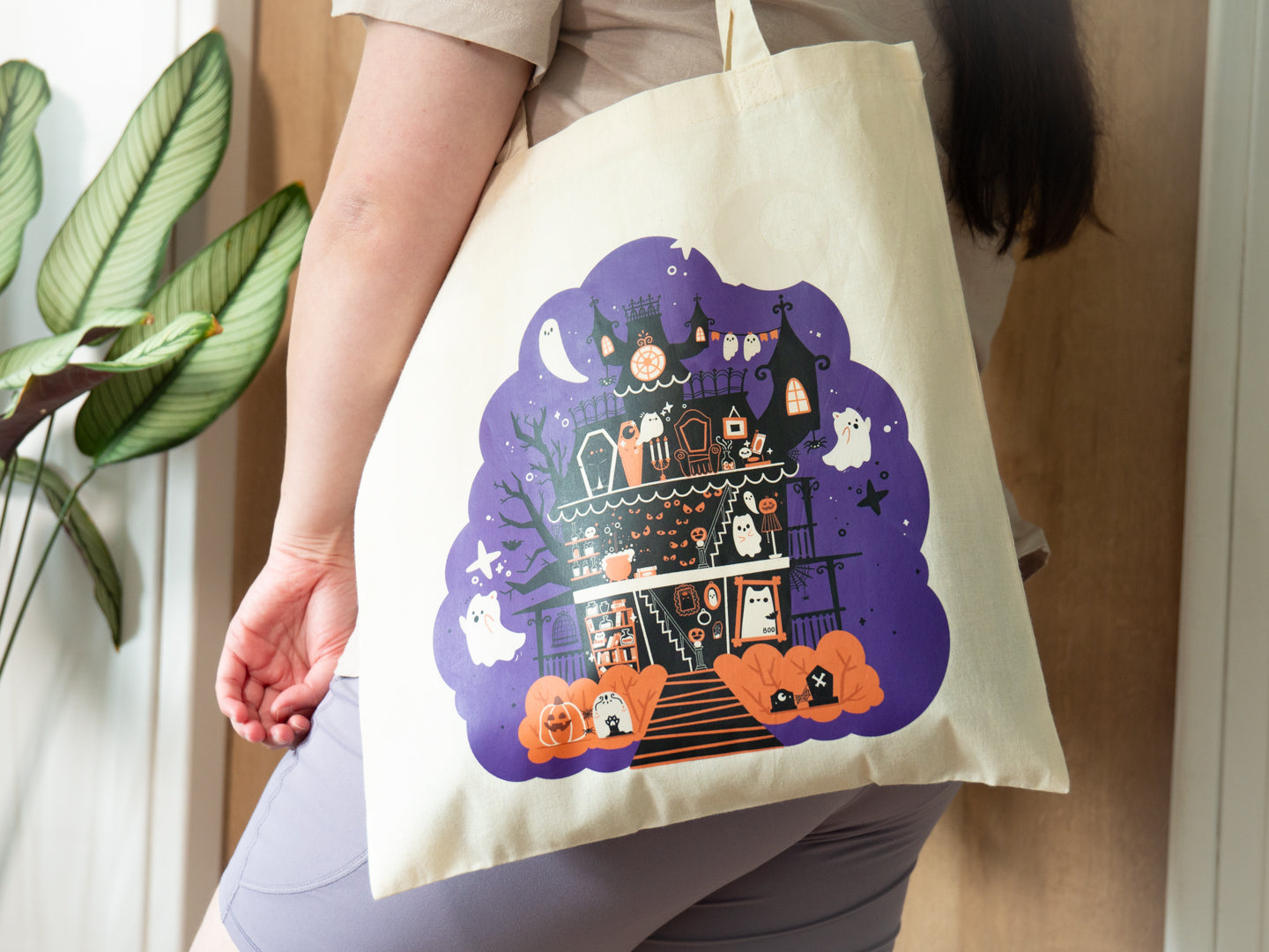 Tote-Bag Manoir Mignon d'Halloween