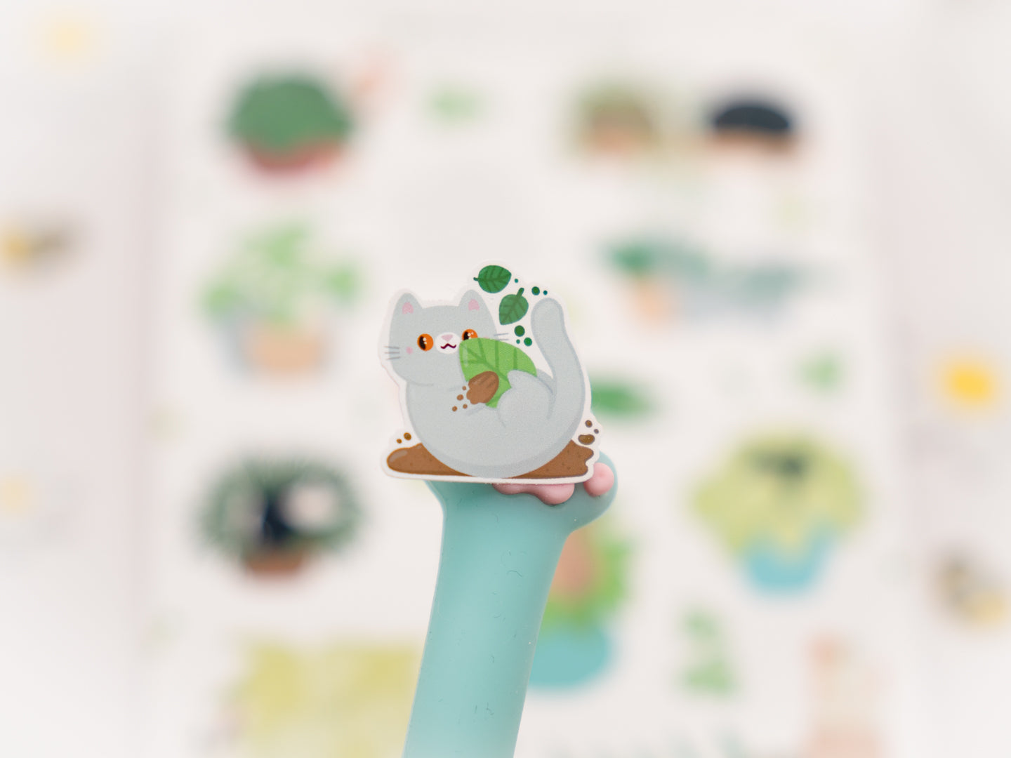 Feuille d’autocollants Chats et Plantes