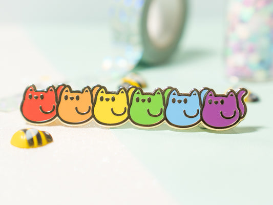Pins Chat Multicolore Arc-en-ciel - Tinycats