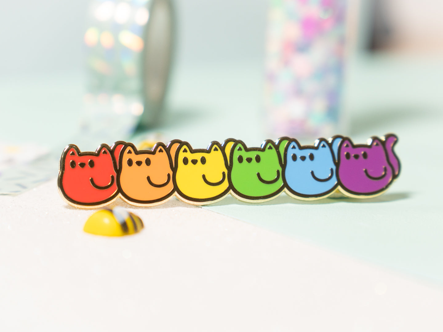 Pins Chat Multicolore Arc-en-ciel - Tinycats