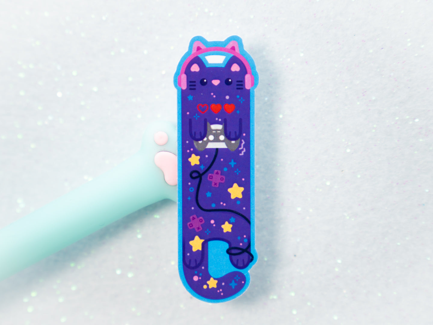 PS-Cat Gamer Cat Sticker - Whiskered Longers Collection