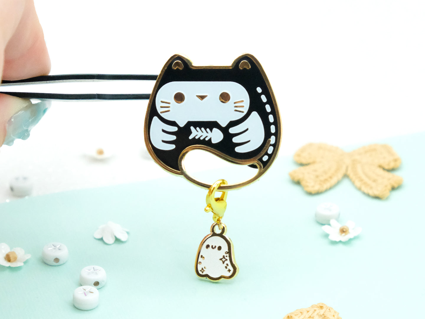 Pins Chat Squelette - Charm-ing Collection