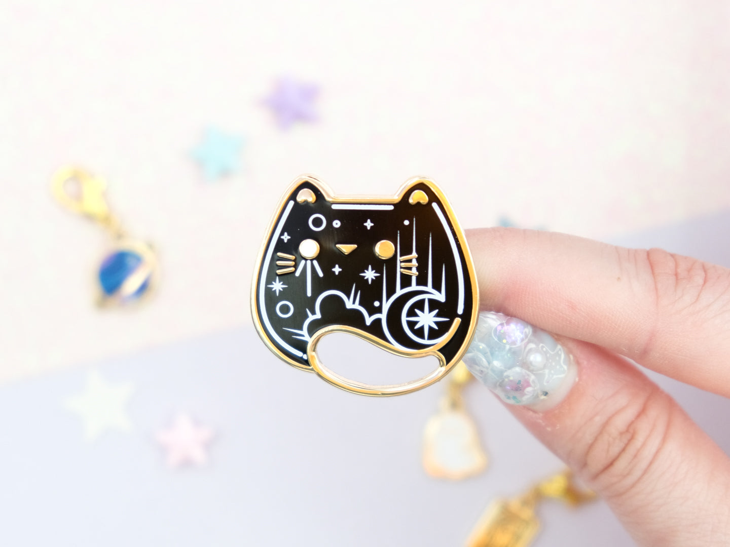 Pins Chat Tarot Noir - Charm-ing Collection