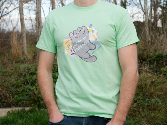 T-shirt Chat Gris Work in Progress