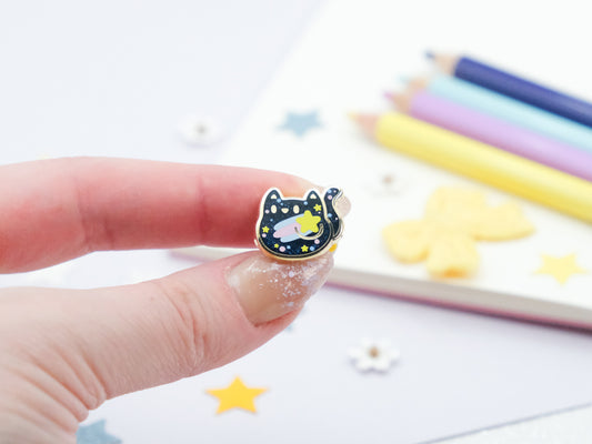 Shooting Star Cat Enamel Pin - Tinycats