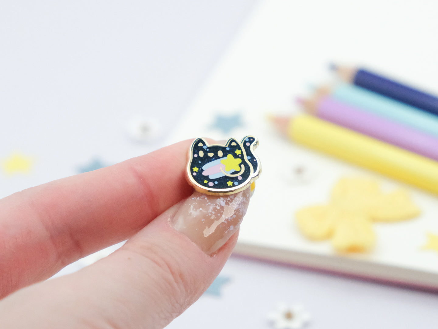 Shooting Star Cat Enamel Pin - Tinycats