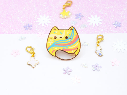 Golden Flow Cat Pins - Charm-ing Collection