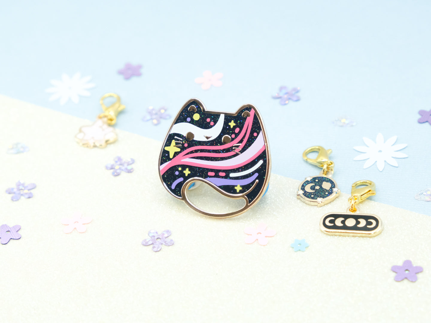 Cosmic Waves Cat Pins - Charm-ing Collection