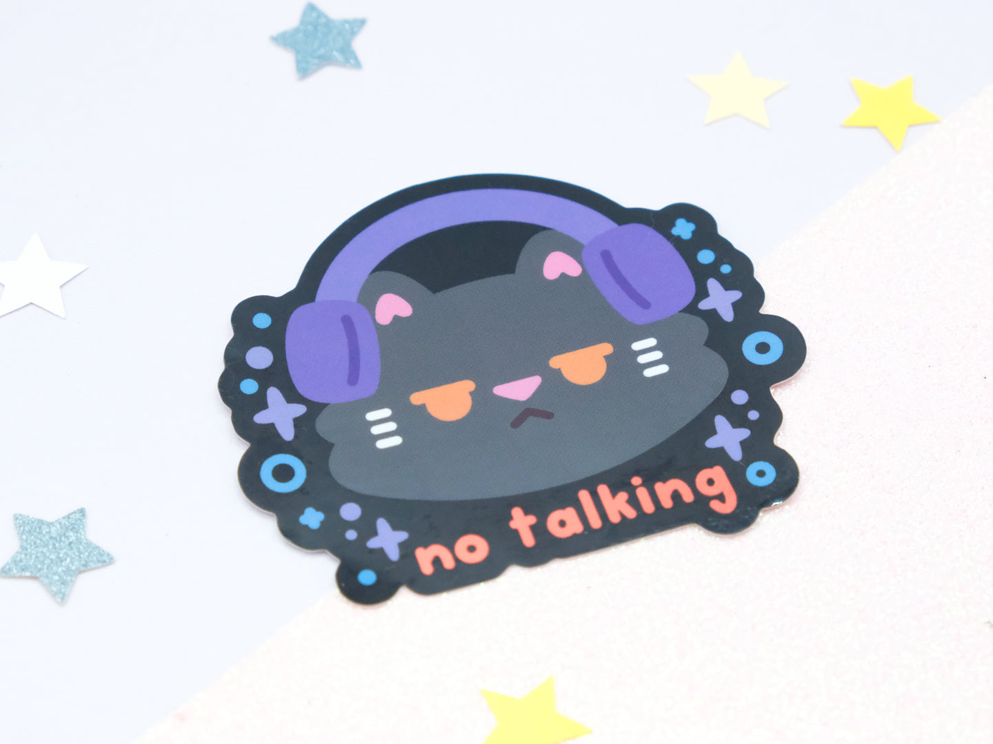 Autocollant Chat "No Talking"