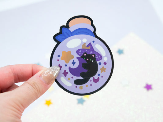 Moonlight Witch Cat Potion Holographic Sticker