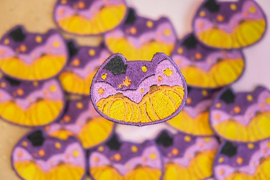 Patch Chat Citrouille d'Halloween