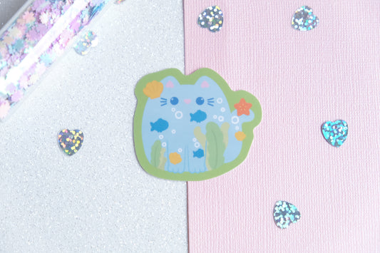 Autocollant Chat Océan - Collection Whiskered Wonders