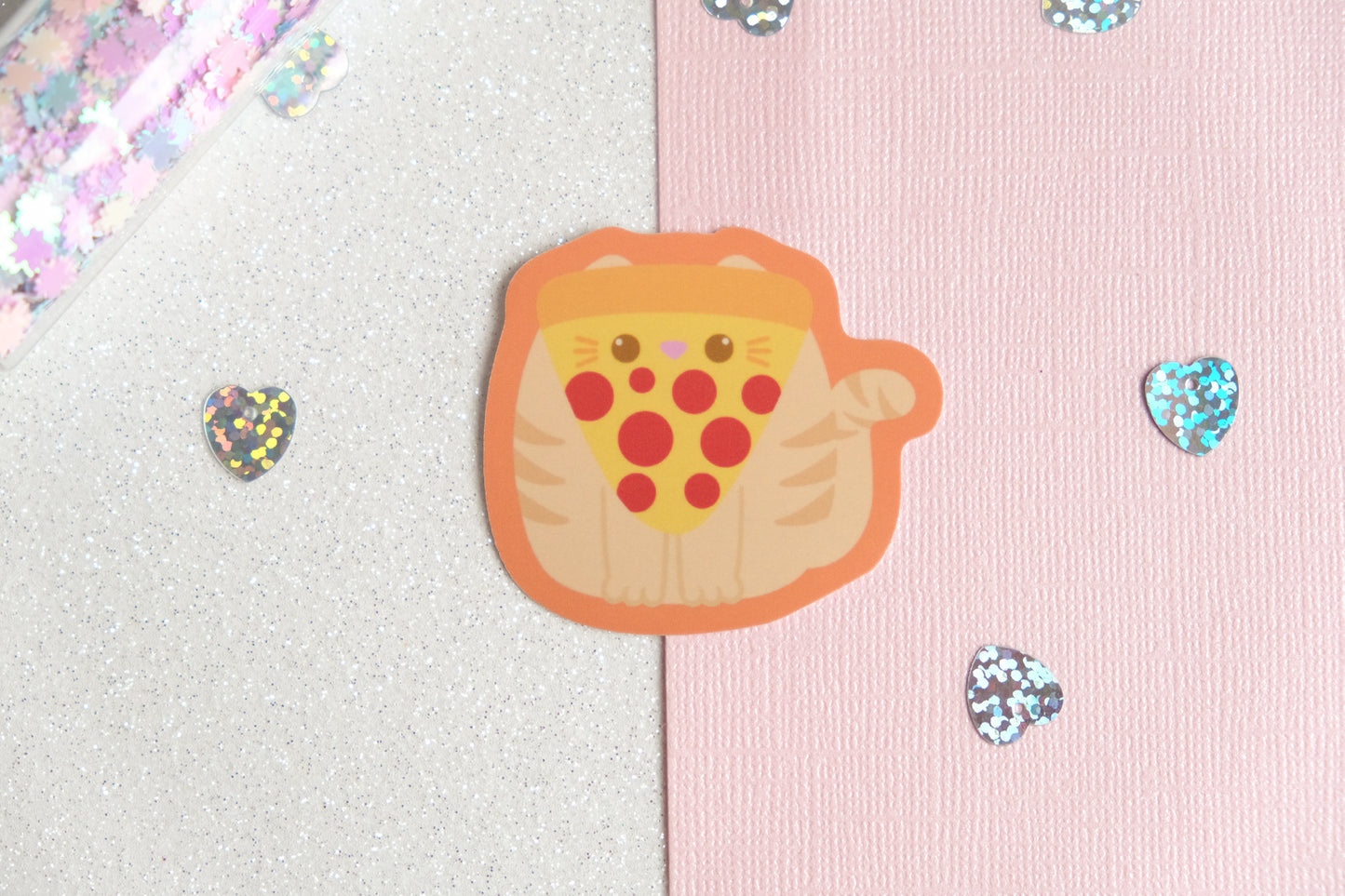 Pepperoni Pizza Cat Sticker - Whiskered Wonders Collection