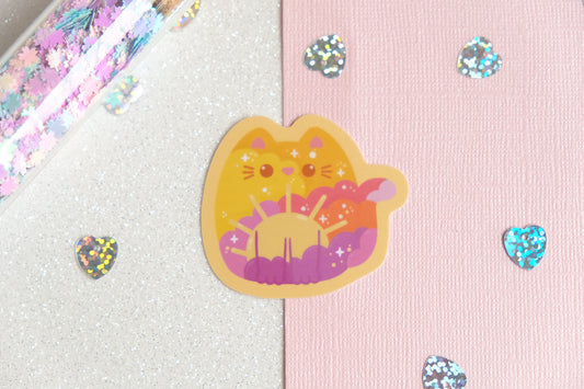 Autocollant chat Sunrise - Collection Whiskered Wonders