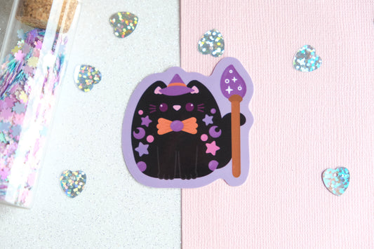 Autocollant Chat Sorcière Catspell - Collection Whiskered Wonders