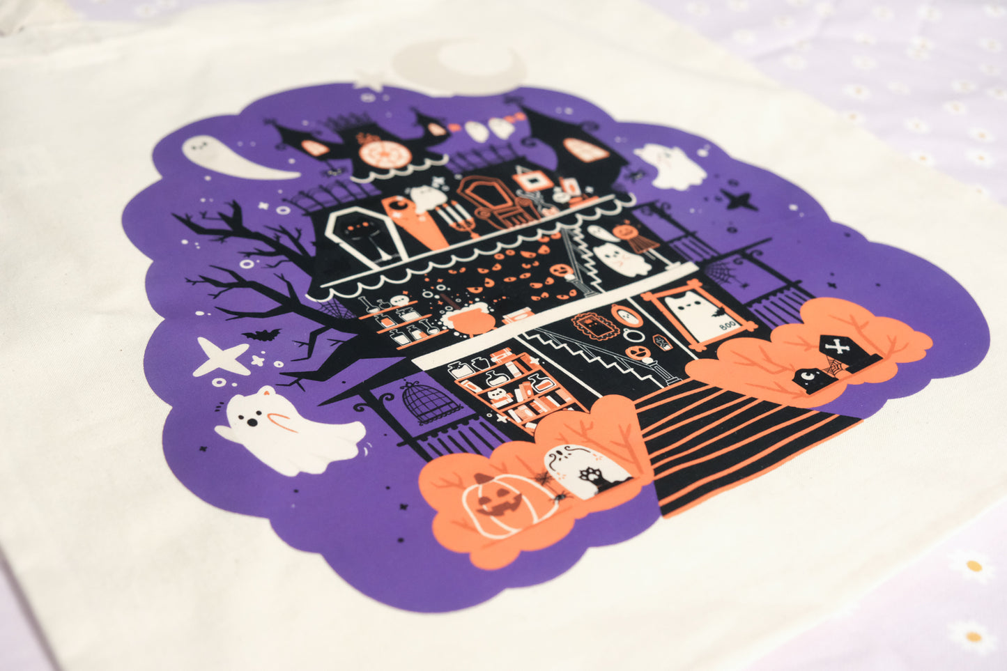Tote-Bag Manoir Mignon d'Halloween