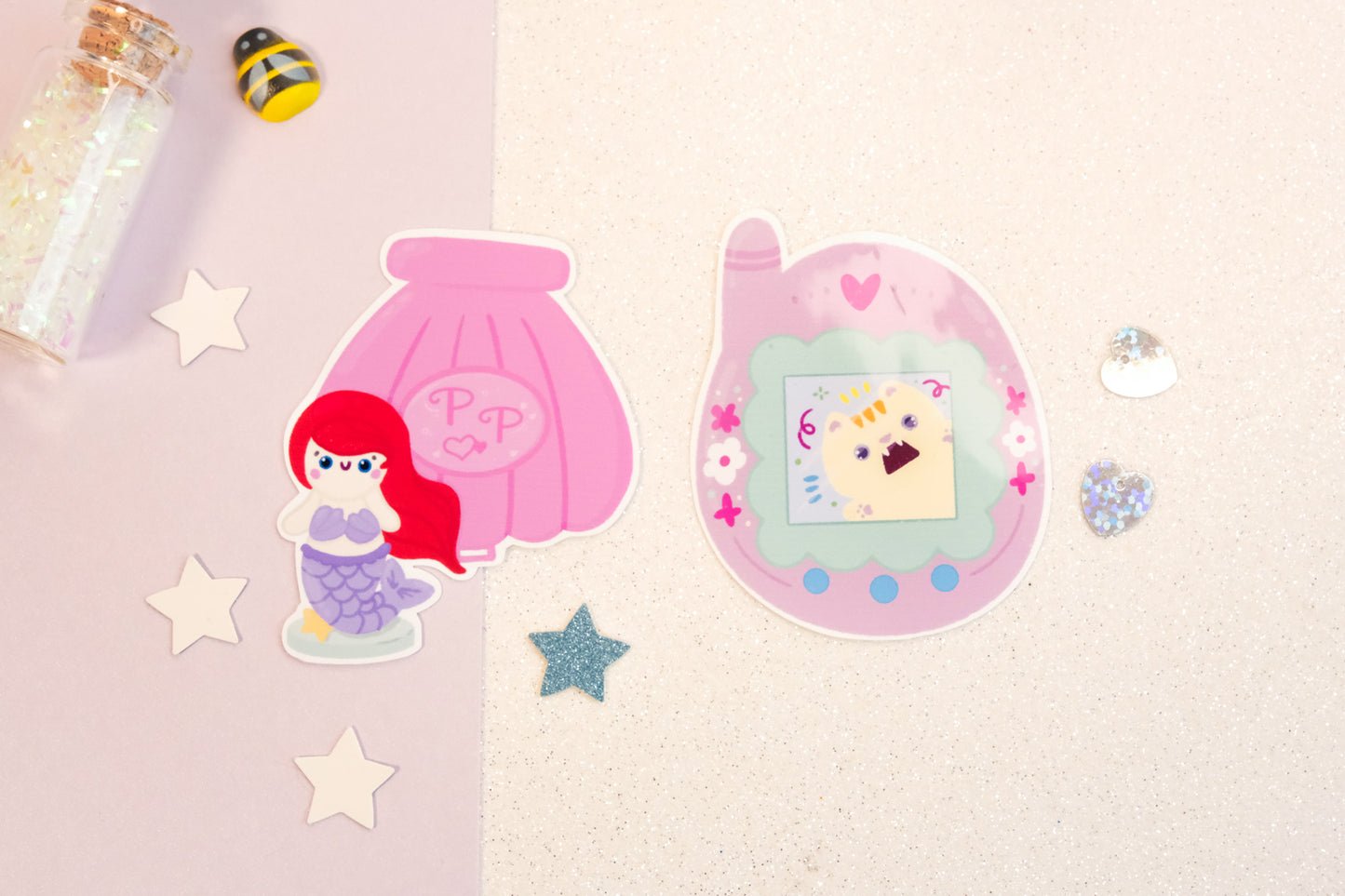 Autocollant Chat Tamagotchi Mignon