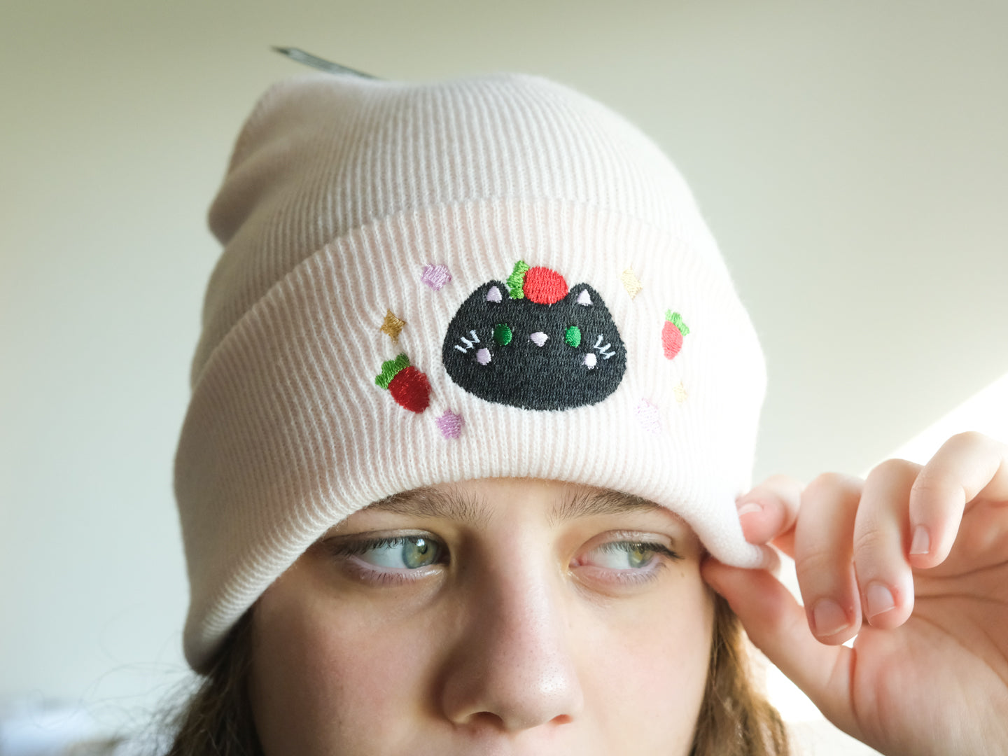 Bonnet Mignon Chat Fraise