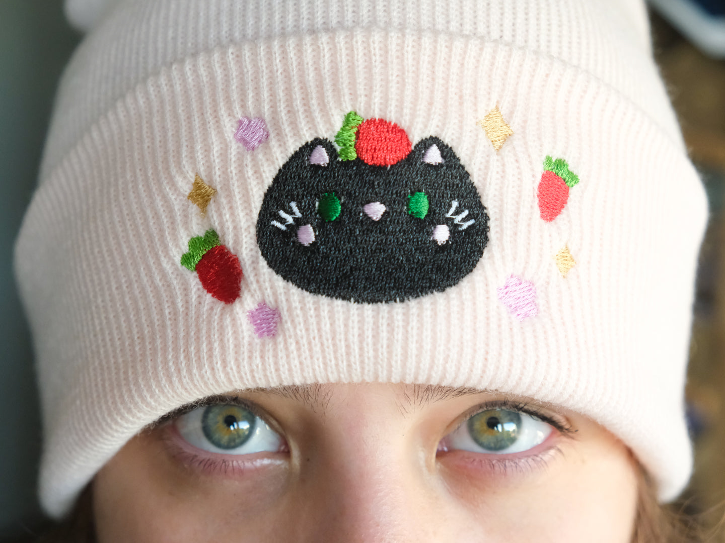 Bonnet Mignon Chat Fraise