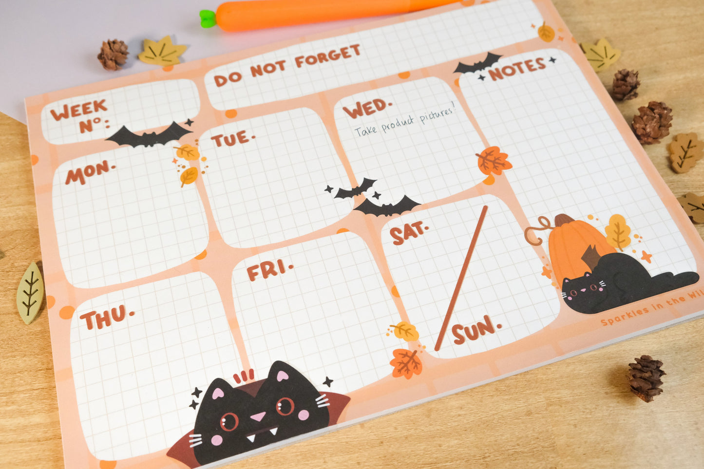 Planificateur Hebdomadaire A4 Halloween et Citrouilles