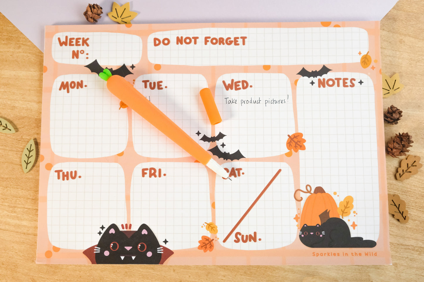 Planificateur Hebdomadaire A4 Halloween et Citrouilles
