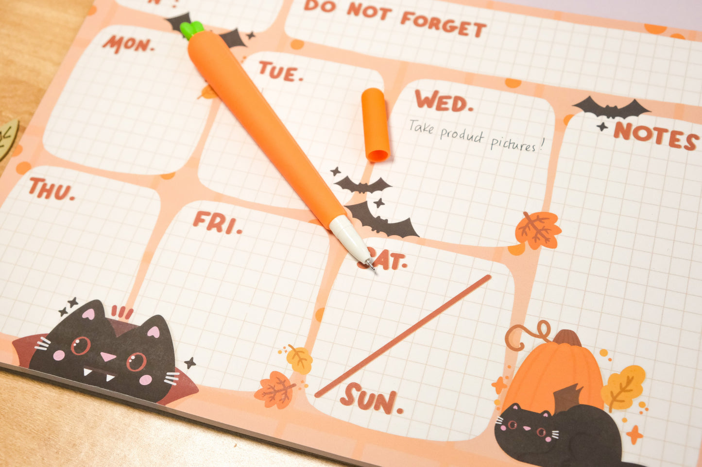 Planificateur Hebdomadaire A4 Halloween et Citrouilles