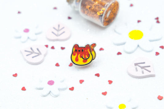 Mini Pins Chat Flammes - Tinycats
