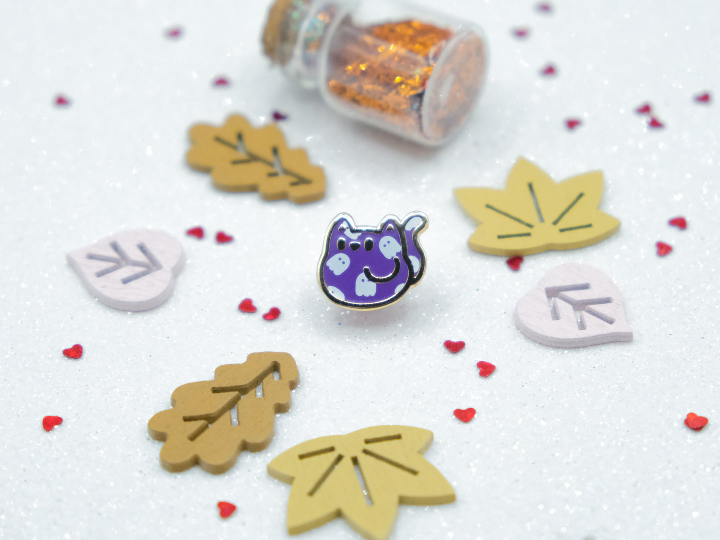 Mini Pins Chat Violet Hanté par les Fantômes - Tinycats