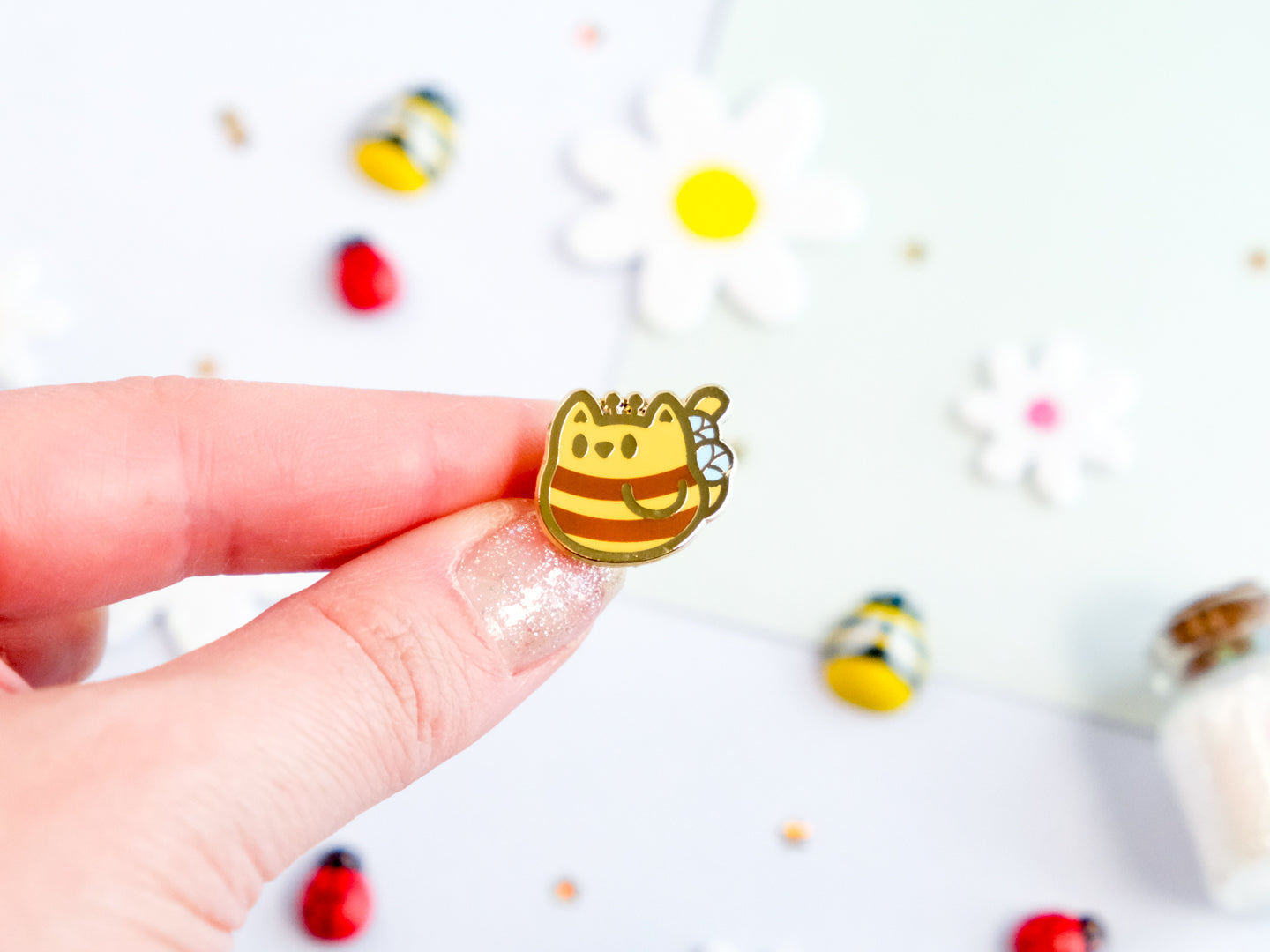 Mini Pins Chat Abeille Mignon  - Tinycats