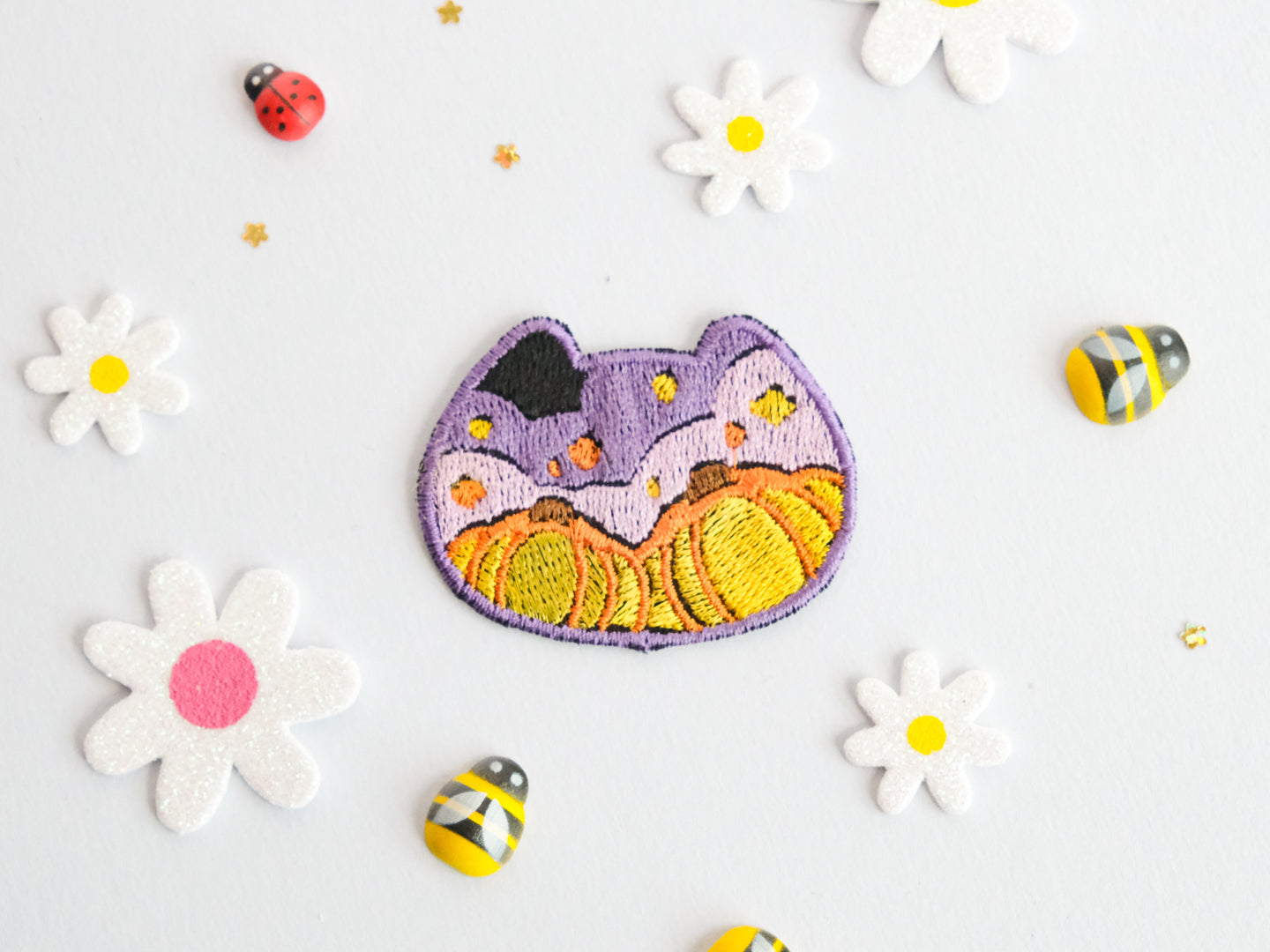 Patch Chat Citrouille d'Halloween
