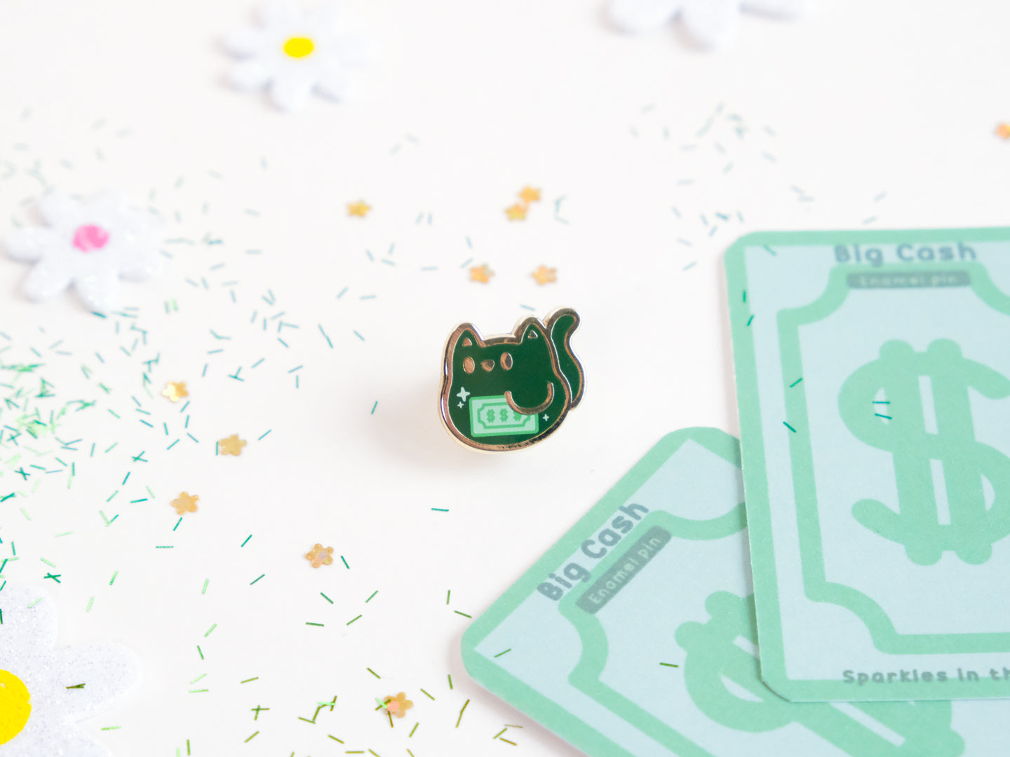 Big Cash Cat Enamel Pin - Tinycats