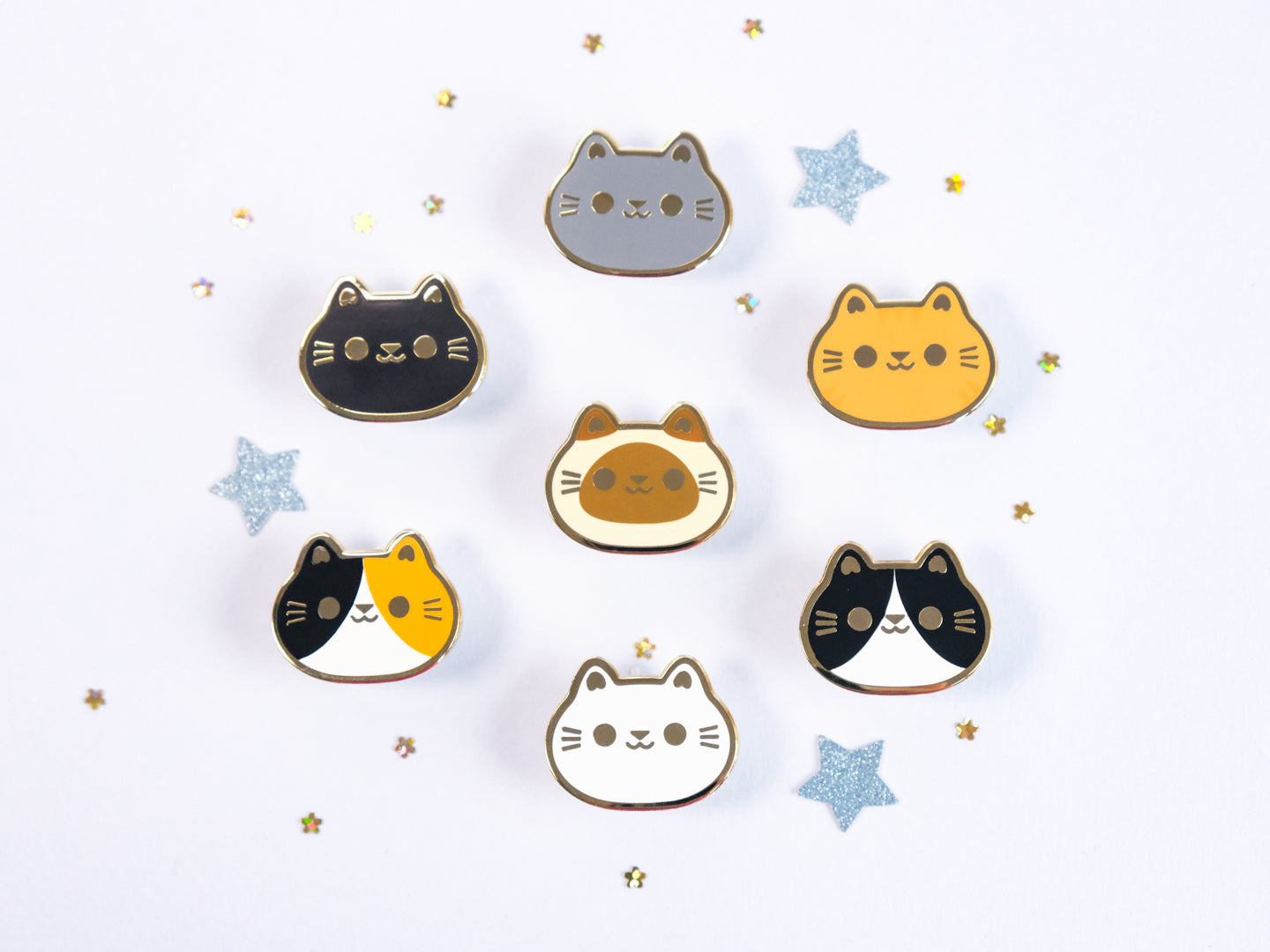 Pins Tête de Chat Rond et Mignon