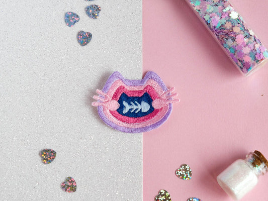 Patch chat nuages violets