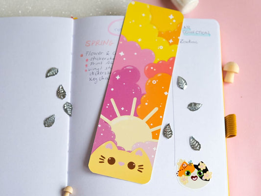 Marque-page chat mignon lever du soleil