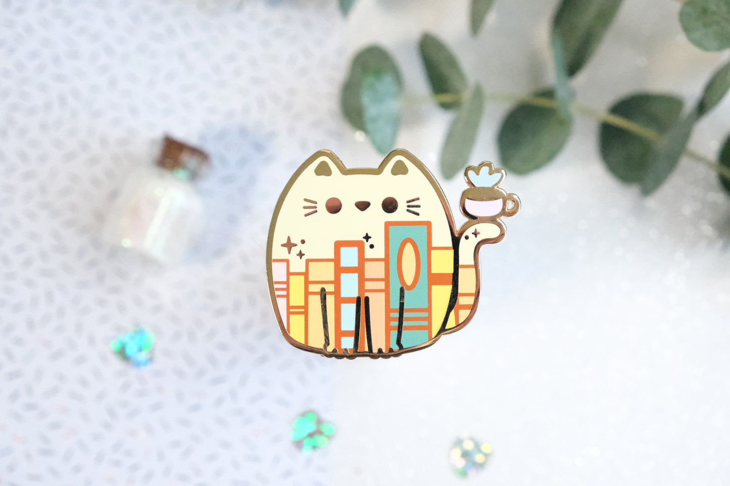 Bookworm Book Lover Cat Pins - Whiskered Wonders Collection