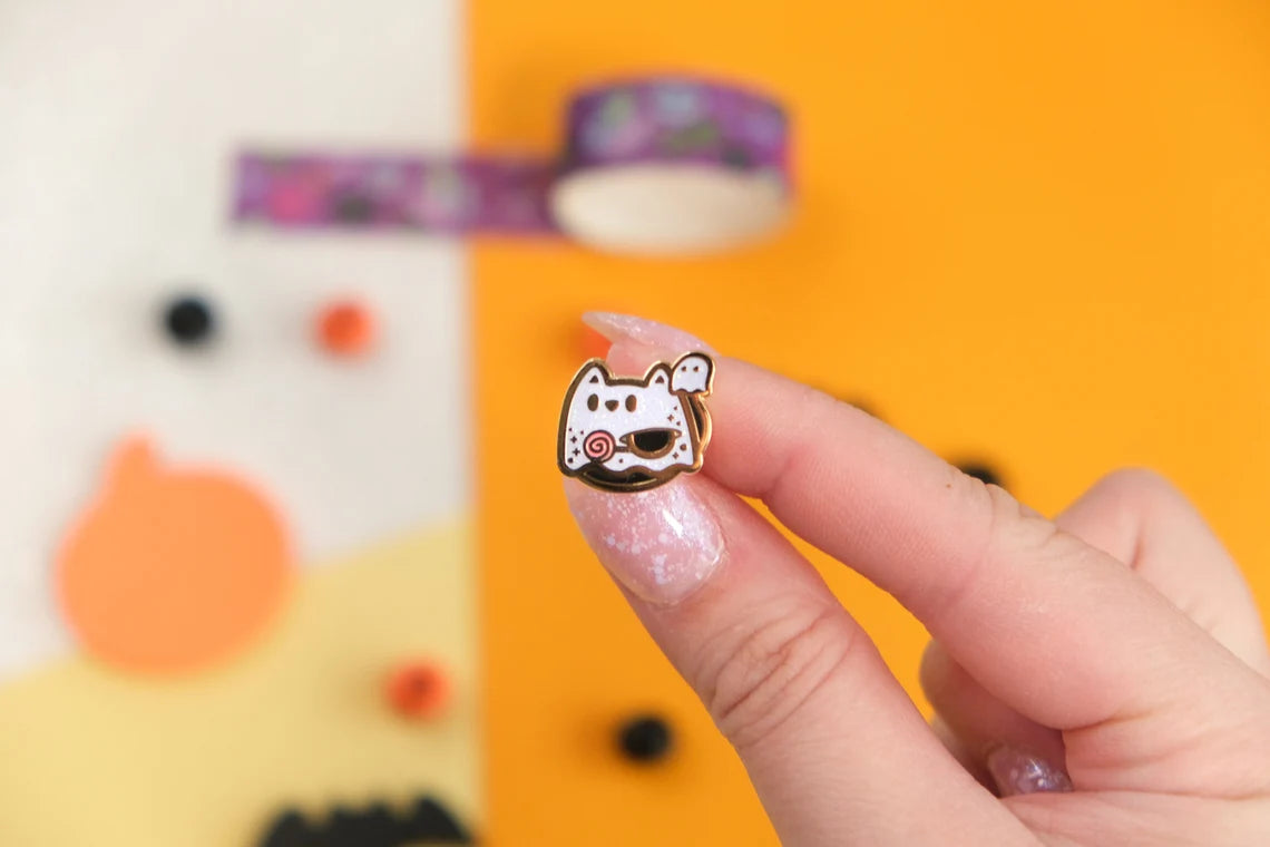 Mini Pins chat Fantôme mignon Halloween - Tinycats