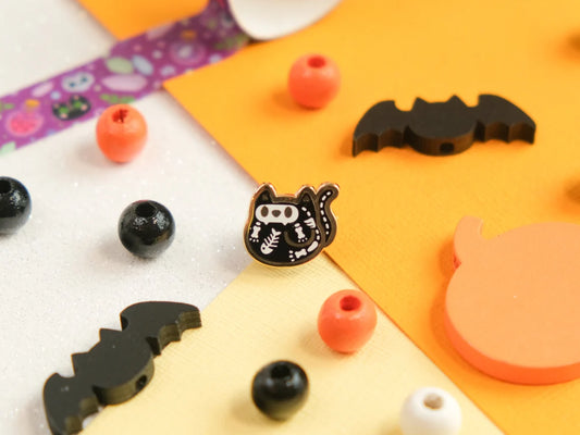 Mini Pins Chat Halloween Squelette - Tinycats
