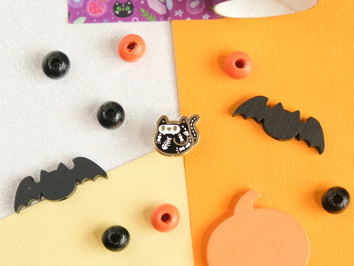 Mini Pins Chat Halloween Squelette - Tinycats
