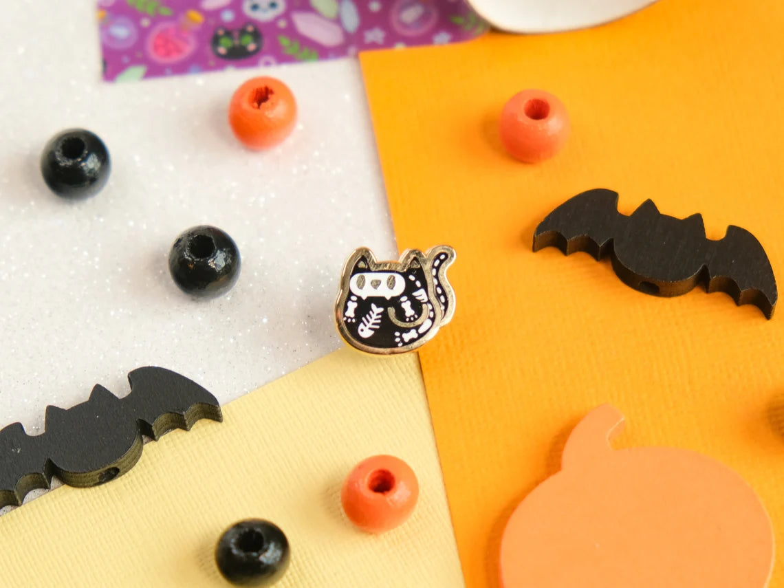 Mini Pins Chat Halloween Squelette - Tinycats
