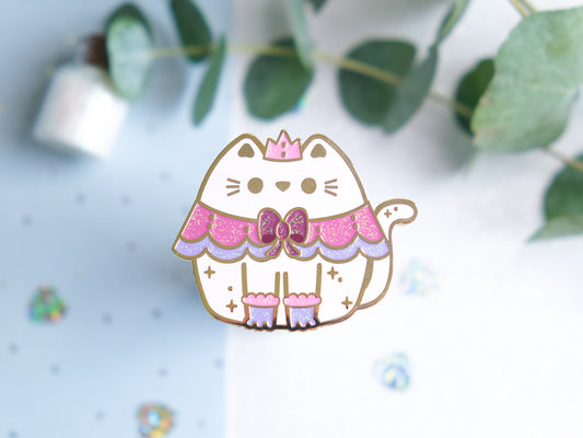 Pin's Chat Princesse avec Paillettes - Collection Whiskered Wonders