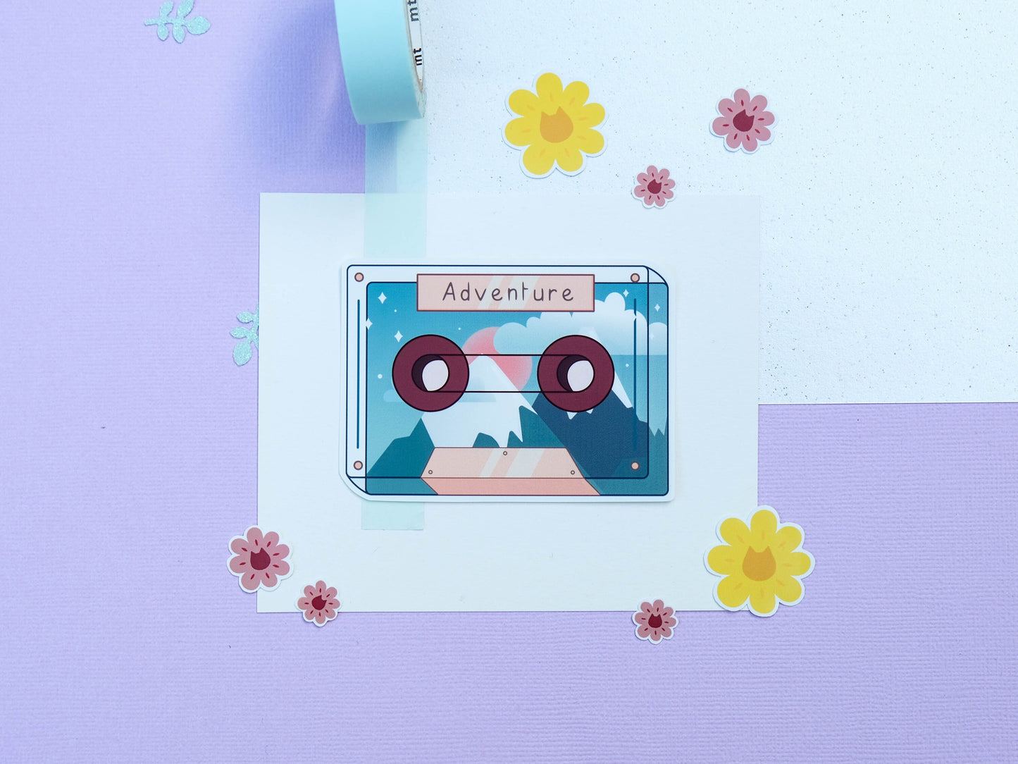 Adventure Mix Tape Sticker - Cute Sticker for Bullet Journal - Retro and Vintage Sticker - Sticker Planner