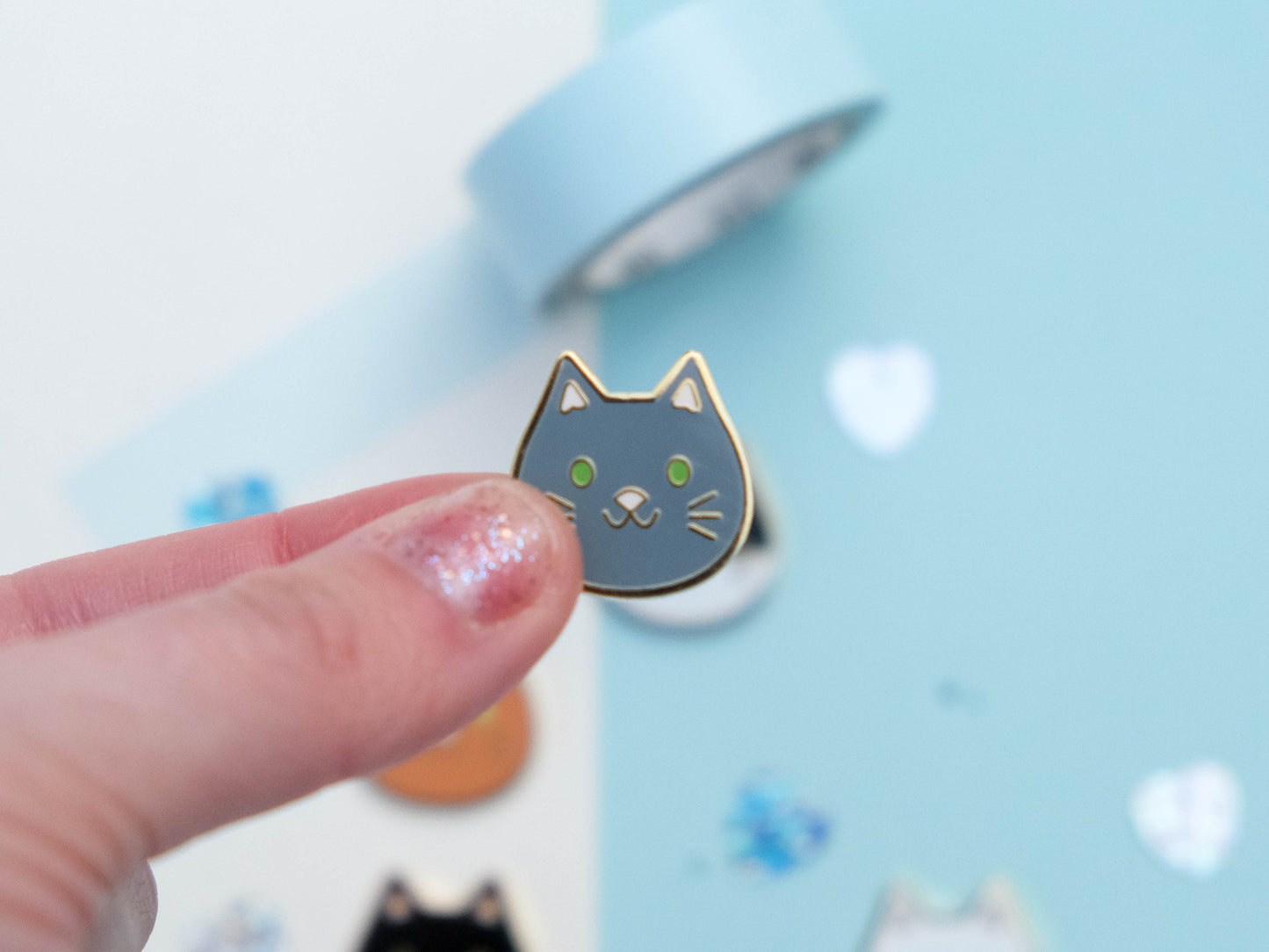 Cute Little Cat Hard Enamel Pin // Tuxedo Cat - Ginger Cat - Grey Cat - White Cat - Black Cat - Calico Cat - The perfect gift for cat lover
