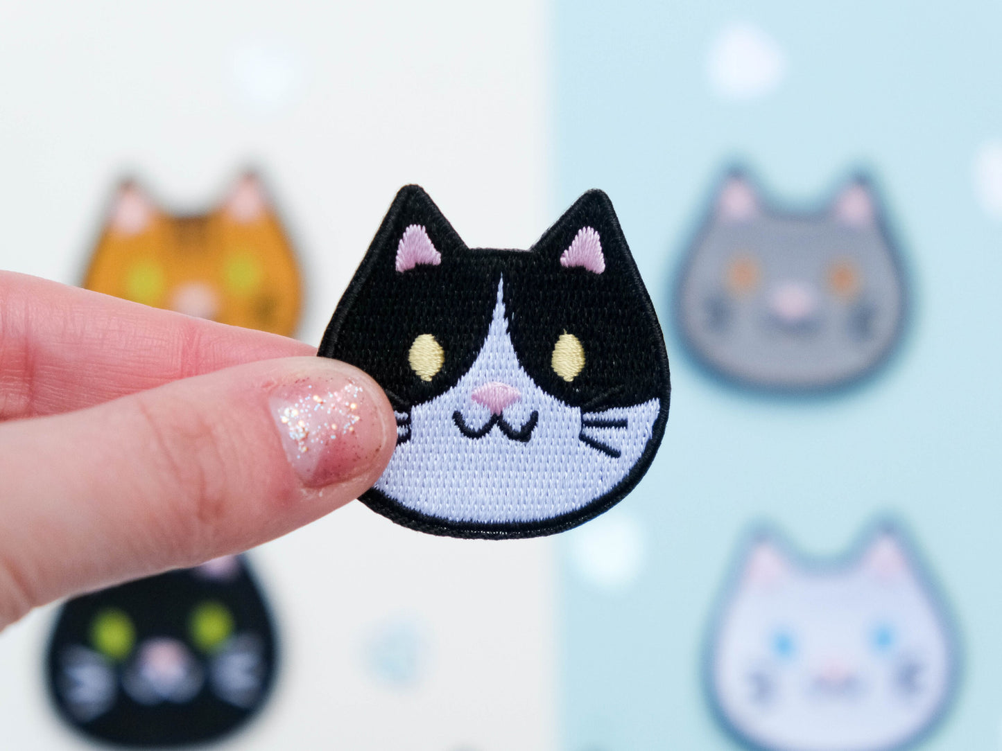 Cat Patch - Embroidery patch - Cute Embroidery Cat Patch - Iron on Patch - Tuxedo cat - Tiger Orange Cat - Grey Cat - Black Cat - White Cat
