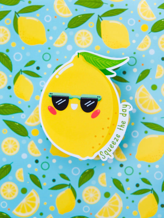 Sticker Cute Little Lemon - Lemonade Sticker - Water Resistant Sticker - Cute Lemon Sticker for Laptop - Squeeze the Day