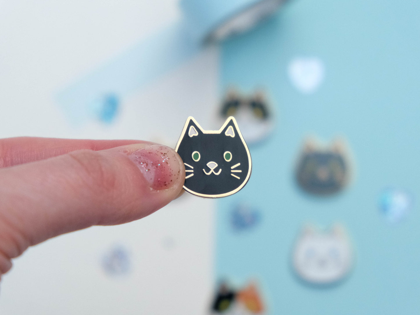 Cute Little Cat Hard Enamel Pin // Tuxedo Cat - Ginger Cat - Grey Cat - White Cat - Black Cat - Calico Cat - The perfect gift for cat lover