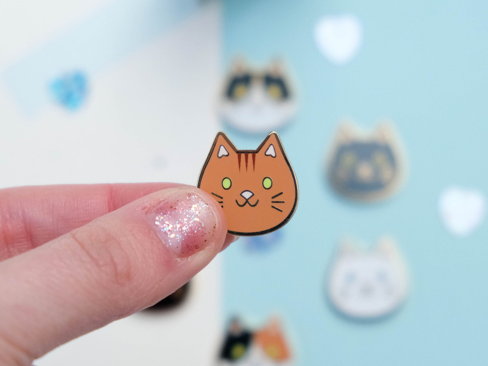 Cute Little Cat Hard Enamel Pin // Tuxedo Cat - Ginger Cat - Grey Cat - White Cat - Black Cat - Calico Cat - The perfect gift for cat lover